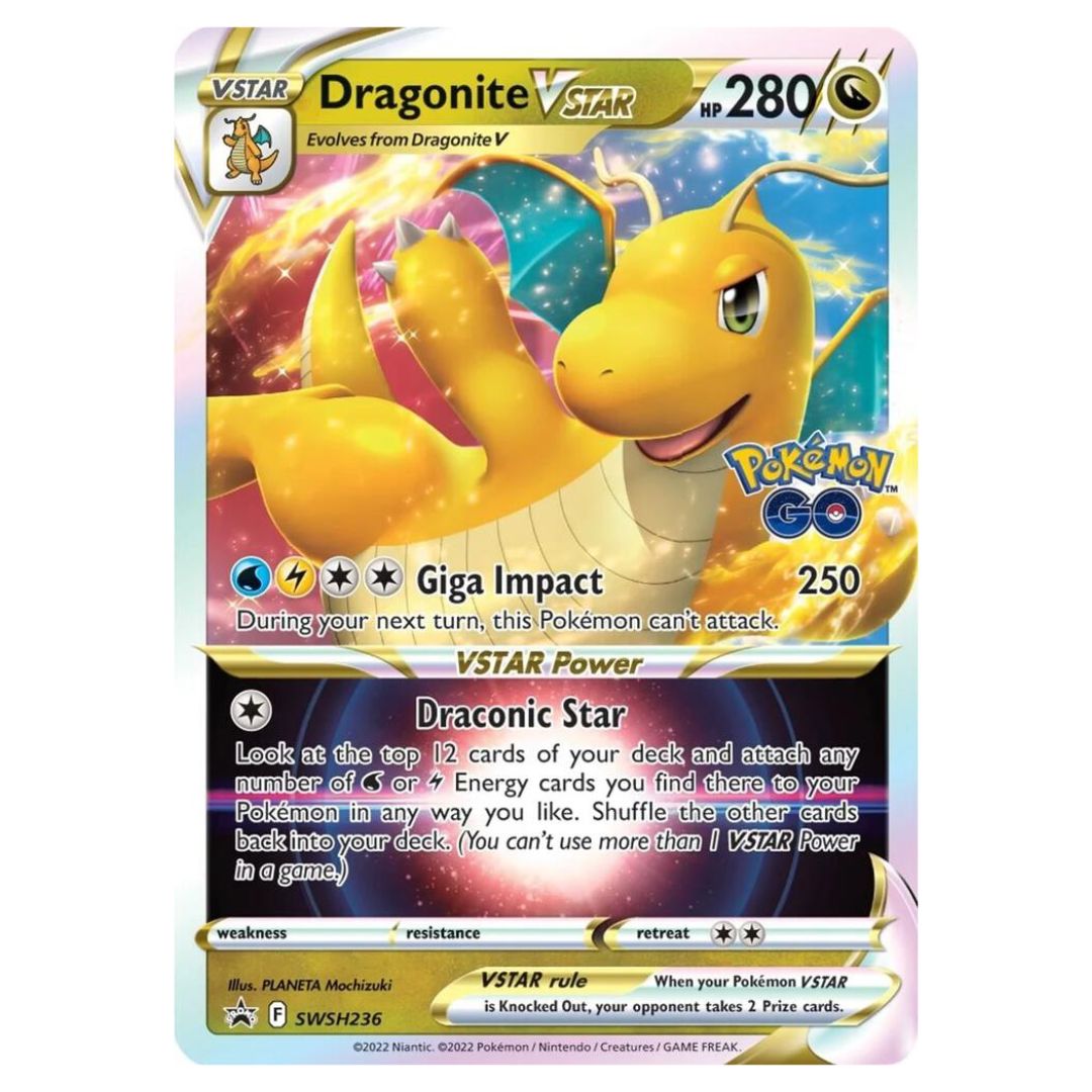 pokemon dragonite vstar card proof acrylic case and featuring a striking image of the captivating character Dragonite VSTAR - PTCGL Code