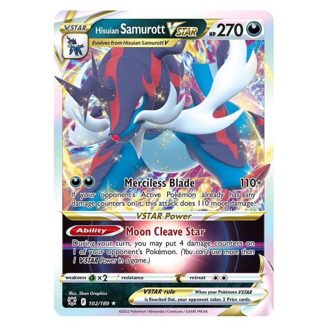 pokemon tcg astral radiance vstar card Pokémon TCG Hisuian Samurott VSTAR - 102/189