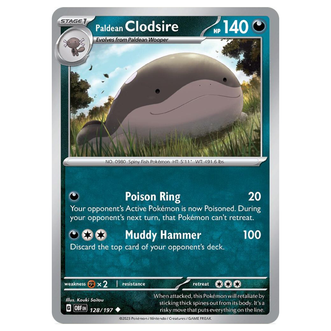 Paldean Clodsire - 128/197 - Reverse Holo