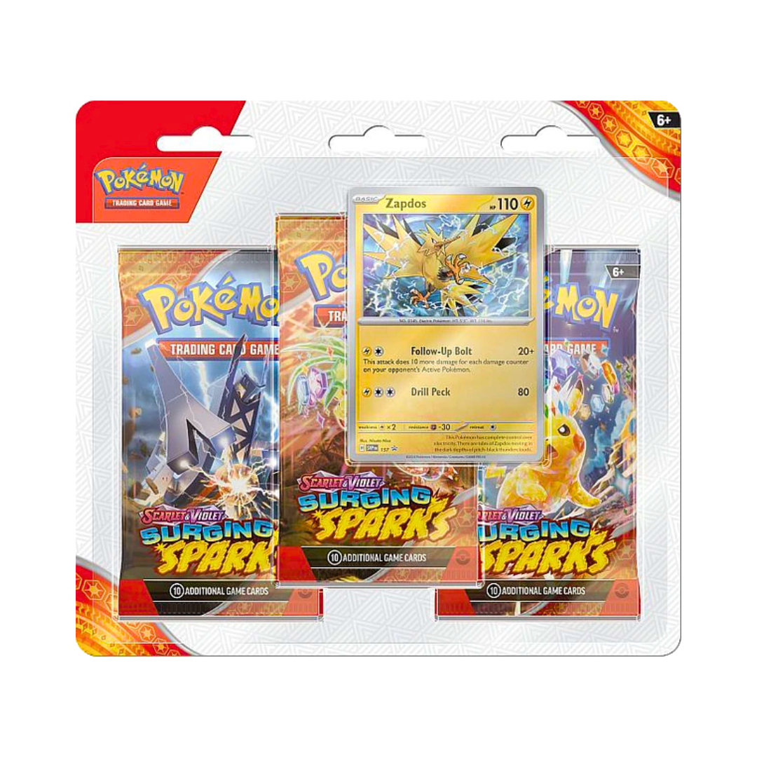 SURGING SPARKS 3-Pack Blister Zapdos - PRÉ-VENDA